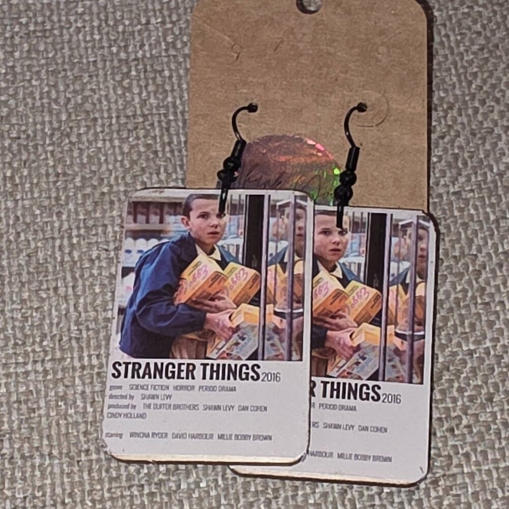 Stranger Things Earrings Handmade Eleven Eggo Waffles TV Show
